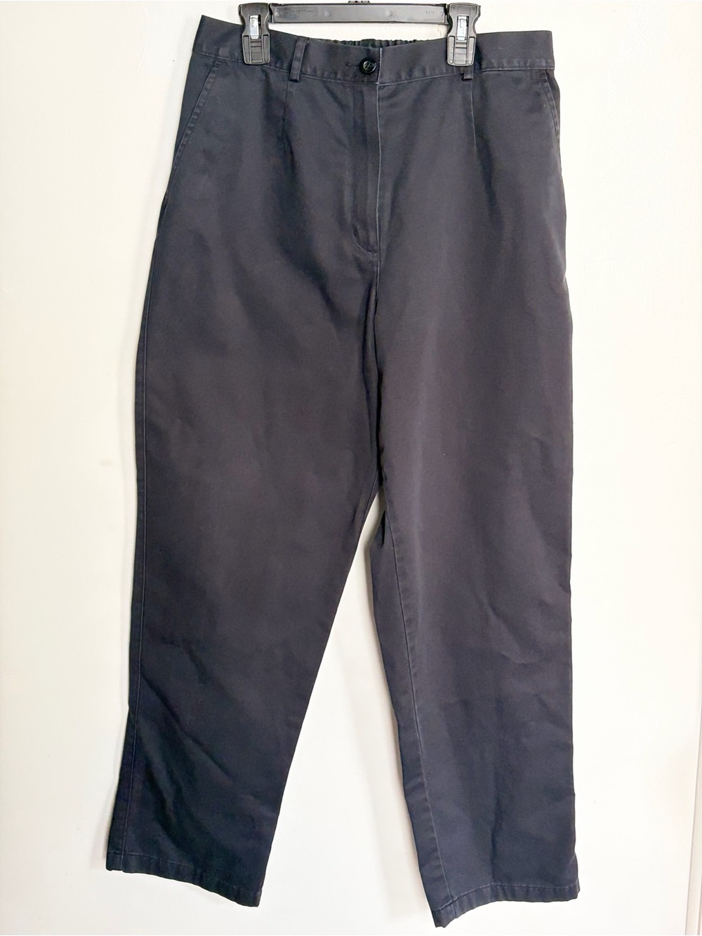 Women’s L.L. Bean 100% Cotton Black Straight Leg Trousers - Size 12